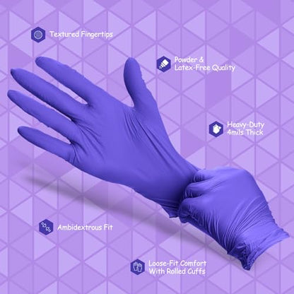 PElPU Nitrile Gloves, Disposable cleaning, Powder Free, Latex Free, Non-Sterile Protective Gloves - size: X-Large (Pack of 100)