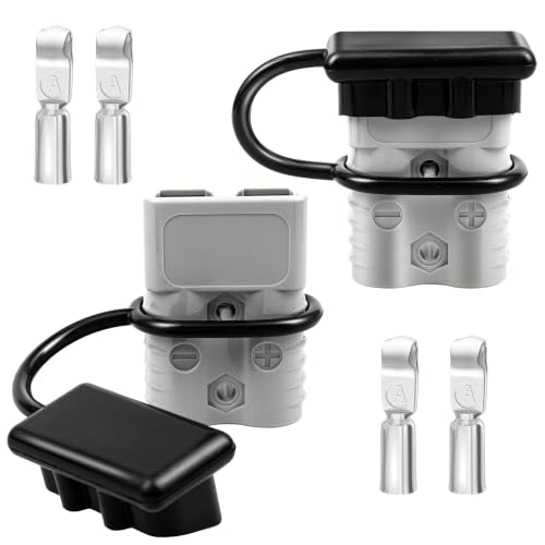 RED WOLF 175A Battery Quick Connector 1/0-4 AWG Jumper Cable Plug Flame-Retardant Anderson Type SB175 Plug Outdoor Power Quickly Connect/Disconnect Kit for Electrical System, 2 PCs Grey - size: 175A, style: 2 PCs Grey