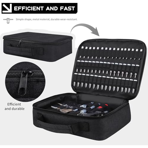 138 Hole Portable Socket Organizer, Drill Bit Organizer Drill Bit Holder Bit Pouch 1/4-Inch, 3/8-Inch, 1/2-Inch,Screwdriver Bit Organizer Drive Bit Adapter Storage Drill Bit Case Only
