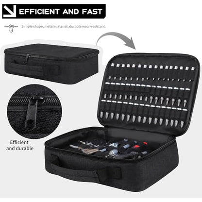 138 Hole Portable Socket Organizer, Drill Bit Organizer Drill Bit Holder Bit Pouch 1/4-Inch, 3/8-Inch, 1/2-Inch,Screwdriver Bit Organizer Drive Bit Adapter Storage Drill Bit Case Only