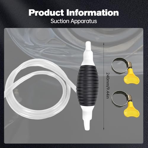 Multifunctional Liquid Siphon Pump, Hand Fuel Transfer Pump, Large Diameter Manual Fluid Extractor for Gasoline, Fuel, Diesel, Water, Fish Tank - With 3.2/4.9/6.5/9.8ft Hose (2, With 3.2ft Hose) - size: With 3.2ft Hose