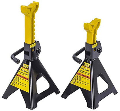 JEGS Jack Stands | 2-Ton Per Pair/Per Axle Capacity | Height Adjusts From 10 3/8in. To 16 1/4in. Inches | Steel Frame | Sturdy Base With Lever Action Height Adjustment | 1 Pair Per Package