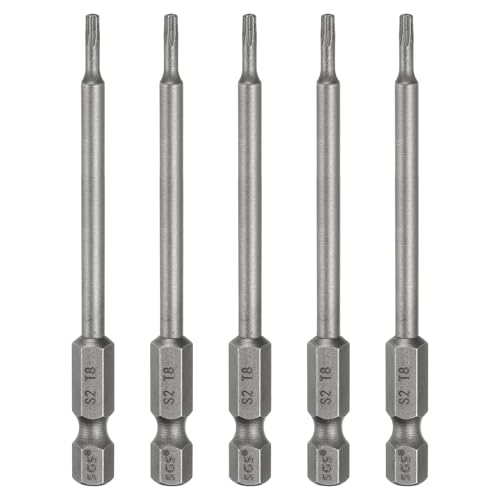 HARFINGTON 5pcs T8 Torx Head Screwdriver Bit 1/4" Hex Shank 3.15" (80mm) Long Magnetic No Hole Tip Tamper Proof 6 Point Star Screw Driver Drill Bits S2 Steel Industrial Power Screwdrivers - size: T8 x 3.15"(80mm)