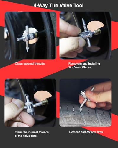 ATsafepro Bike Torque Wrench Set, 1/4 Torque Wrench 20-240 inch-pounds with ±3% Accuracy, 72T Dual Ratchet, Tire Pressure Gauge, Valve Core Tool, Bit Socket Set, for Bicycle & Car Maintenance