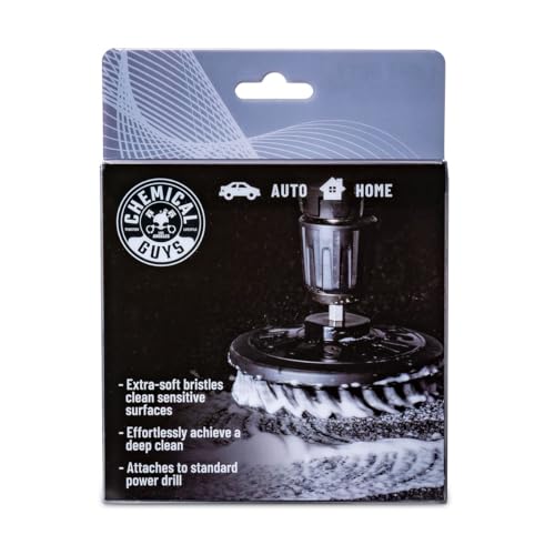 Chemical Guys, Light Duty Spinner Drill Brush Attachment, Multi-Surface | Fits any standard drill to power-scrub upholstery, fabric and carpet, gently lifting stains without hand fatigue - style: Light Duty