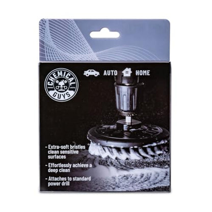 Chemical Guys, Light Duty Spinner Drill Brush Attachment, Multi-Surface | Fits any standard drill to power-scrub upholstery, fabric and carpet, gently lifting stains without hand fatigue - style: Light Duty