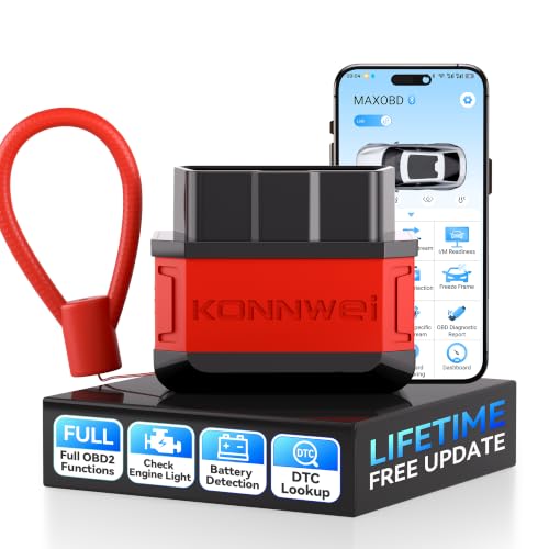 KONNWEI KW906 Red OBD2 Scanner Bluetooth (Red) - color: Red