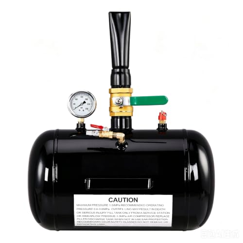 Bonnlo 5 Gallon Air Tire Bead Seater, 145 PSI Bead Blaster with Pressure Gauge & Handle, Seating Tool Inflator Tank for Truck ATV, Jeep, Pickup - color: Black