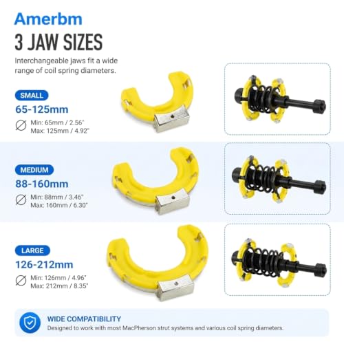 Coil Spring Compressor Tool Heavy Duty Strut Spring Compressor Set, 9921lbs MacPherson Strut Compressor Tool Automotive with 3 Pairs Interchanging Yokes, Universal Car Spring Compressor - style: With Carrying Case (Manual Use Only)