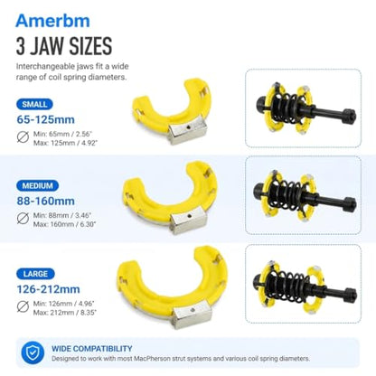 Coil Spring Compressor Tool Heavy Duty Strut Spring Compressor Set, 9921lbs MacPherson Strut Compressor Tool Automotive with 3 Pairs Interchanging Yokes, Universal Car Spring Compressor - style: With Carrying Case (Manual Use Only)