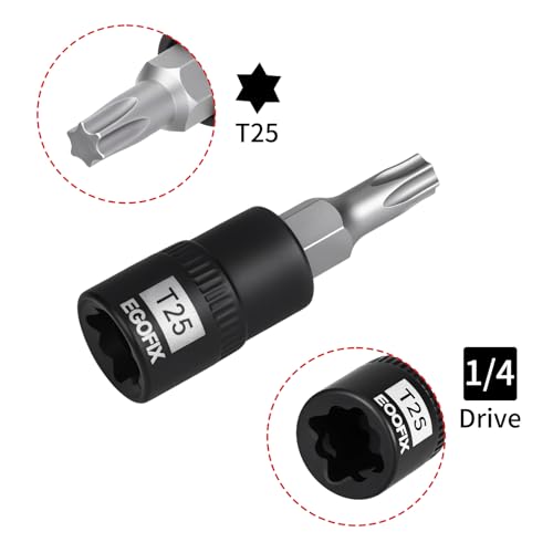 1/4 Inch Drive x T25 Torx Bit Socket - style: 1/4 T25