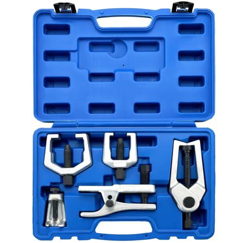 Ball Joint Separator Kit | 5 in 1 Pitman Arm Puller, Tie Rod End Tool Set, Splitter Removal Kit for Front End Service - color: Blue