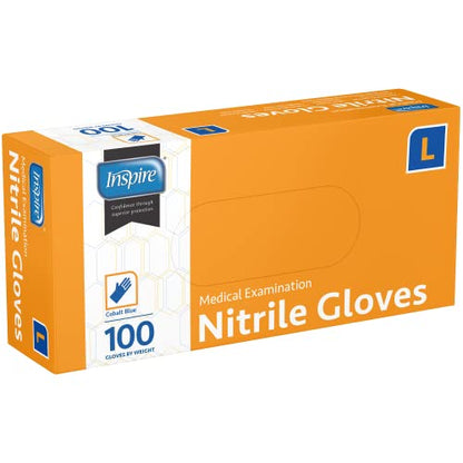 Inspire Nitrile Exam Gloves | The Original Quality Stretch Nitrile Cobalt Blue | 4.5 Gloves Disposable Latex Free Medical EMT - size: XL