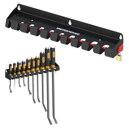 UNITEDPOWER Pry Bar Holder, Lockable Wall Mount Storage Rack Organizer for Workshop, Shed, Garage, Home, Stores up to 10 13 Tools or Extensions - style: Pry Bar Holder
