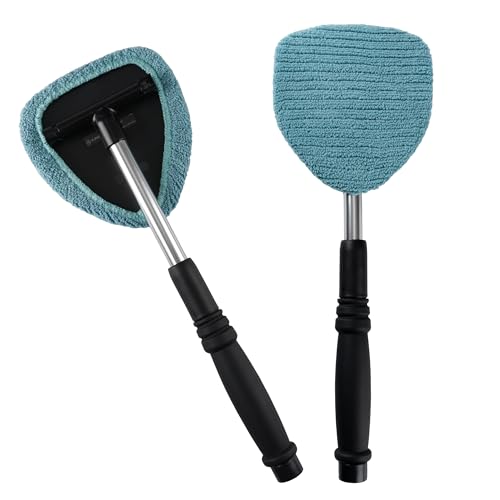 POLYTE Premium Lint Free Microfiber Cleaning Covers for Windshield Cleaning Tool, Fits 5.5x5 inch Triangle Plate, 6 Pack