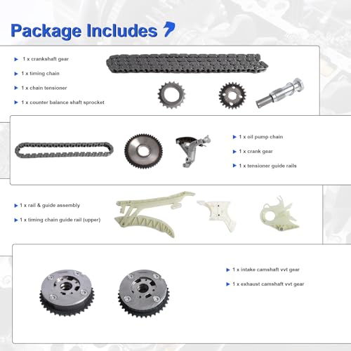 Engine Timing Chain Kit with VVT Sprockets for BMW N20 N26 2.0L Turbo – Fits 2012-2017 228i 320i 328i 428i 528i X1 X3 X4 X5 – Replaces 11417602649 11417602653 - color: 2.0L 3.0L Timing Chain Kit