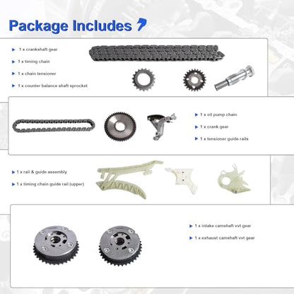 Engine Timing Chain Kit with VVT Sprockets for BMW N20 N26 2.0L Turbo – Fits 2012-2017 228i 320i 328i 428i 528i X1 X3 X4 X5 – Replaces 11417602649 11417602653 - color: 2.0L 3.0L Timing Chain Kit