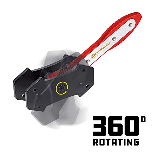 Powerbuilt Ratcheting Caliper Piston Tool Set, Brake Caliper Press, Size Range:1-1/2” to 2-5/8”, Includes 2 Sets of Push Plates - 647861