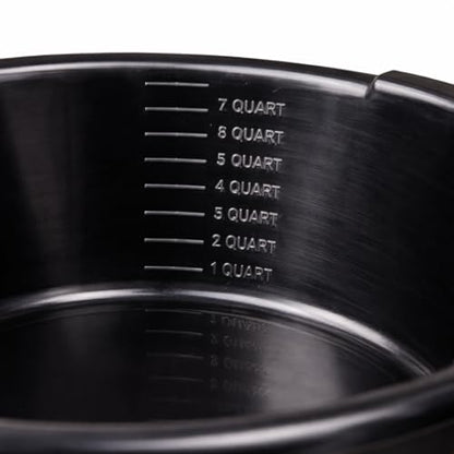7-Quart Automotive Oil Drain Pan with Built-In Scale and Pour Spout, Low Profile Oil Catch Pan for Cars, Trucks, and SUVs, Black