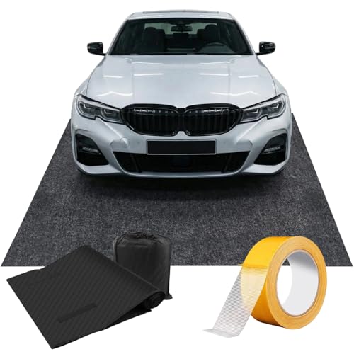 Garage Floor Protection Mat (7'5" x 21') uitable for garages, Oil Spill Prevention, Waterproofing, and Protection of Floor Surfaces(Includes Double Sided Tape Rolling Creeper Mat) - size: 7'6" x 21'