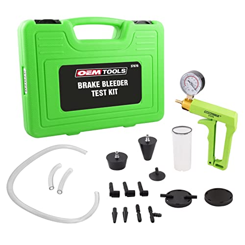 OEMTOOLS 37070 Brake Bleeder Kit with Hand Vacuum Pump and Gauge, Vacuum Pump Tester, Power Steering/Brake Bleeding Kit Useful for Testing Fuel Petcocks, Carburetors, and Vacuum Advances - style: Brake Bleeder Test Kit