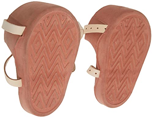 Custom Leathercraft CLC 318 Professional Heavy-Duty Molded Rubber Kneepads,Brown - style: Double Adjustable Leather Straps