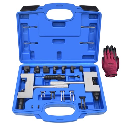 Engine Timing Chain Removal Installer Tool Kit, Camshaft Riveting Tool Kit, Compatible with Mercedes Benz M271 M272 M273 M274 M276 Chrysler Jeep, with Carrying Case & Gloves - size: for M271 M272 M273 M274 M276