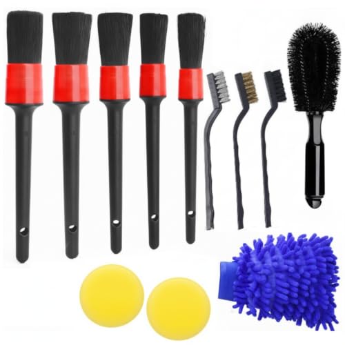 Car Detailing Brush Set, PP Plastic Cleaning Tools for Interior Vents, Dashboard, Wheels, and Exterior Crevices - size: 11.02 x 7.09 x 2.76 in