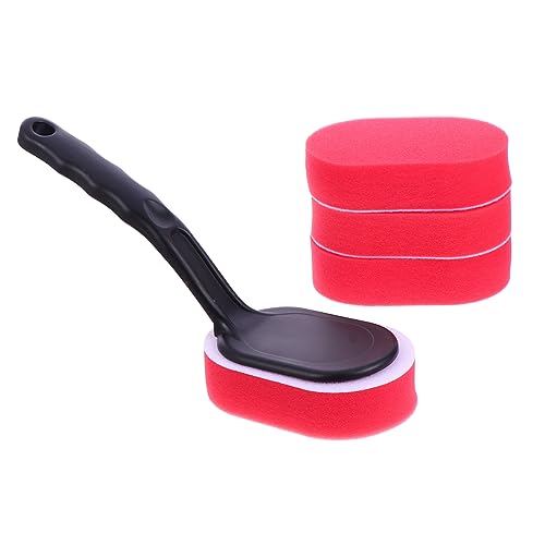 MAGICLULU 15pcs Car Detailing Brush Set Ergonomic Handle Tire Waxing Sponge Applicator for Wheel Cleaning and Maintenance Car Cleaning Tool for Tire Shine and Detailing