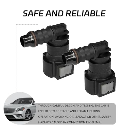 2PCS Fuel Line Quick Connector, 90° Elbow Quick Connect Fuel Line Fittings Repair Kit, High Pressure Oil Pump Fuels Hose Pipe Quickly Connect Plug for 3/8 SAE to 5/16 ID Nylon Tubing（Elbow） - size: Elbow