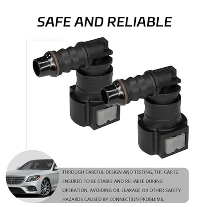 2PCS Fuel Line Quick Connector, 90° Elbow Quick Connect Fuel Line Fittings Repair Kit, High Pressure Oil Pump Fuels Hose Pipe Quickly Connect Plug for 3/8 SAE to 5/16 ID Nylon Tubing（Elbow） - size: Elbow