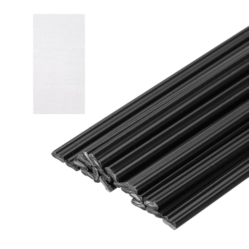 MECCANIXITY 10pcs Plastic Welding Rods, 20 Inch PE Welding Repair Strips Welder Rods with Reinforcing Mesh for Car Bumpers, Kayak Repair, Plastic Welder, Black - color: Black, size: 20 Inch