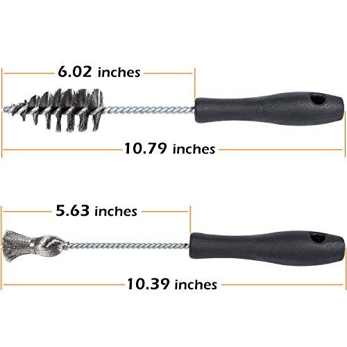 Injector Sleeve Cup/Seat/Bore Cleaning Brush Kit Replace AP0084 AP0085 3252 For 1994~2018 Ford Powerstroke 6.0L 6.4L 6.7L 7.3L / Caterpillar 3126 C7 C9 / Navistar/Maxxforce Stainless Steel (2 PCS)