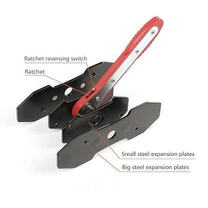 G-PLUS 360° Brake Caliper Press Tool with 2 Groups Steel Plates,4 in 1 Universal Disc Ratchet Brake Caliper Tool,Ratchet Piston Spreader Automotive Tools Car Brake Repair & Instalation Red - color: Red(Seller delivery)