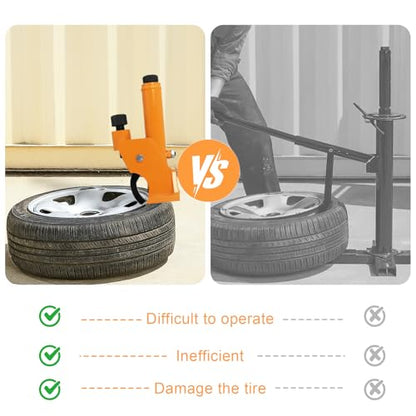 Manual Tire Bead Breaker Tool for Tire Removal, 38"-42" Tire Removal Tool Manual Tire Changer Machine Tire Changing Tool Tire Repair Tools with Replacement for Atvs, Utvs(Orange)