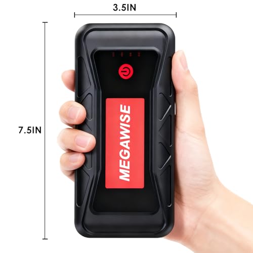 MEGAWISE 2500A Peak 21800mAh Car Battery Jump Starter (up to 8.0L Gas/6.5L Diesel Engines) 12V Portable Power Pack Auto Battery Booster with Dual USB Outputs