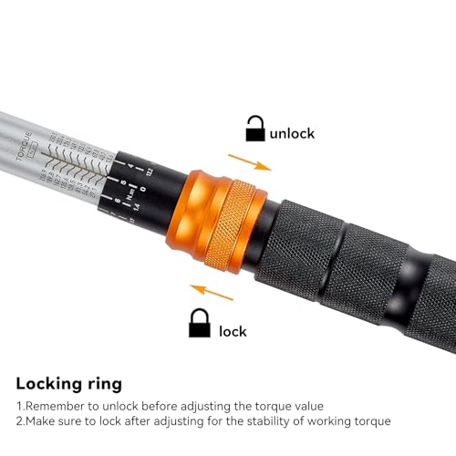 1/2 Inch Drive Click Torque Wrench, 10-170 ft-lb (13-230 Nm) Micrometer Adjustable Dual Scales, 72-Tooth Reversible Ratchet, ±2% Accuracy, Storage Case - size: 1/2" Drive