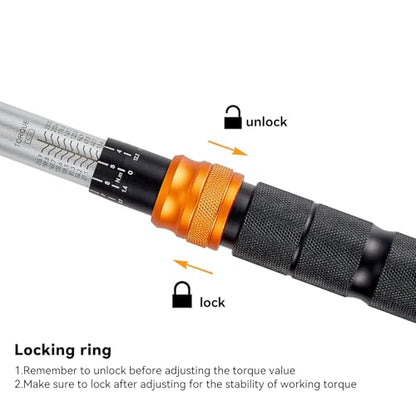 1/2 Inch Drive Click Torque Wrench, 10-170 ft-lb (13-230 Nm) Micrometer Adjustable Dual Scales, 72-Tooth Reversible Ratchet, ±2% Accuracy, Storage Case - size: 1/2" Drive