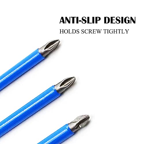 Impact Bit Set, 6pcs Magnetic Ph2 Phillips Long Screwdriver Bits with 1/4 inch Hex Shank-150mm (6 inch) Long for Narrow Space - color: Ph2-150mm(6 Pcs)