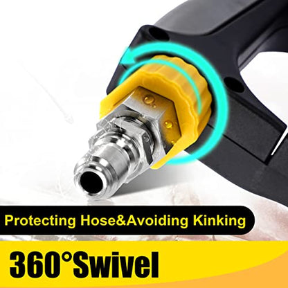 Tool Daily Foam Cannon with Pressure Washer Gun 5000 PSI, Power Washer Gun with 3/8'' Swivel Quick Connector, Adjustable Foam Blaster, M22 and 1/4 Inch Quick Connect, 1.5 Liter - size: 1.5 L