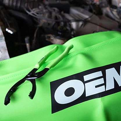 OEMTOOLS 25324 14” Oil Filter Wrench Pliers, 2 2/5" To 5" Adjustable Oil Filter Pliers, Heavy Duty Steel Oil Filter Gripper, 20 Degree Jaws, Green And Black | Adjustable Oil Filter Pliers, Heavy Duty Steel Oil Filter Gripper, 20 Degree Jaws, Comfort Grip