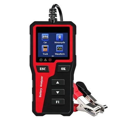 BT30 Car Battery Tester 6V/12V/24V, 100–2000 CCA, Alternator & Starter/Charging System Analyzer, Automotive Load Test, for Car Truck Motorcycle