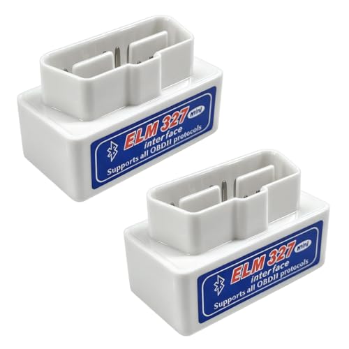 2 PCS ELM327 OBDII Car Auto Diagnostic Scanner, Professional Mini Bluetooth Scan Tool Engine Fault Code Reader, Wireless Failure Detector Interface Adapter for Most OBD II Vehicles (White) - color: White, 2 PCS