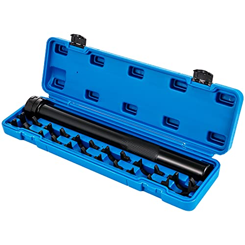 VEVOR Inner Tie Rod Tool Kit, 13 Pcs Tie Rod Removal Tool, 13 Pcs Crowfoot Adapters Inner Tie Rod Tool Set, 1/2 Inch Drive Tube Tie Rods Tool, Heavy-Duty Steel Inner Tie Rod Removal Tool for Vehicle
