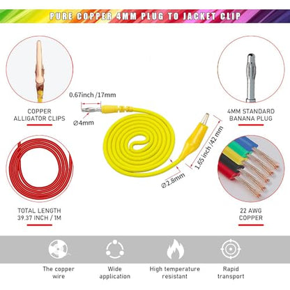 Back Probe Kit 30PCS,Banana Plug to Copper Alligator Clip Automotive Test Leads Set with Alligator Clips, Wire Piercing Probes,30V Back Probe Pins for Automotive Circuit Electrical Diagnostic Testing - color: Red