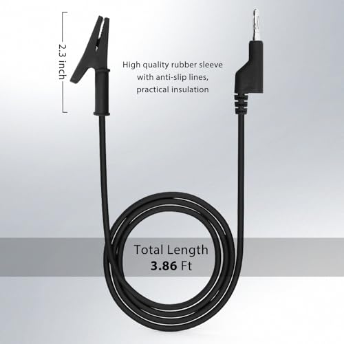 14 Gauge 2pcs 3.3 Ft Stackable 4MM Banana Plug to Alligator Clips UL3135, Heavy Duty Silicone Test Leads Set Jumper Wires Kit for Testing - EDGELEC - size: 3.3 Ft(1m)