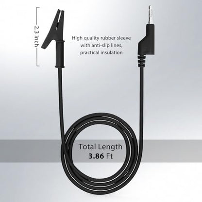 14 Gauge 2pcs 3.3 Ft Stackable 4MM Banana Plug to Alligator Clips UL3135, Heavy Duty Silicone Test Leads Set Jumper Wires Kit for Testing - EDGELEC - size: 3.3 Ft(1m)