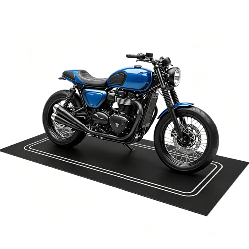 Motorcycle Mat for Garage, Washable Non-Slip Backing Garage Floor Mat, Oil & Leak Resistant Bike Parking Mat, Protects Floors from Spills & Stains(78x31in) - color: Basic Style