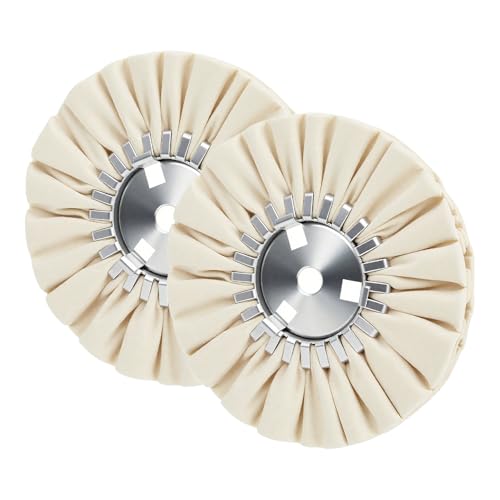 8" White Airway Buffing Wheel, 5/8" Arbor, 12-Ply Fine Polishing Wheel for Angle Grinder, Final Polishing for Aluminum & Metal, Removes Micro-Haze, High Gloss Mirror Finish, 2 PCS - color: Fine 2pcs, size: 12plys