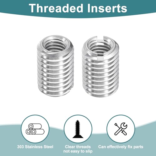 uxcell 10Pcs Threaded Inserts, M8-1.25x18 & M12-1.75x18 Stainless Steel 303 Screw Thread Sleeves Thread Repair Insert for Mechanical Equipment - size: M8-1.25x18 & M12-1.75x18mm